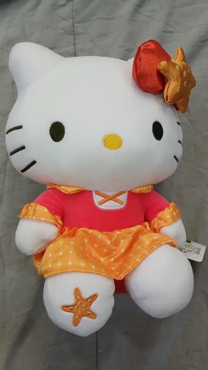 ハローキティ ぬいぐるみ オレンジ 海 星 服 Sanrio 正規品