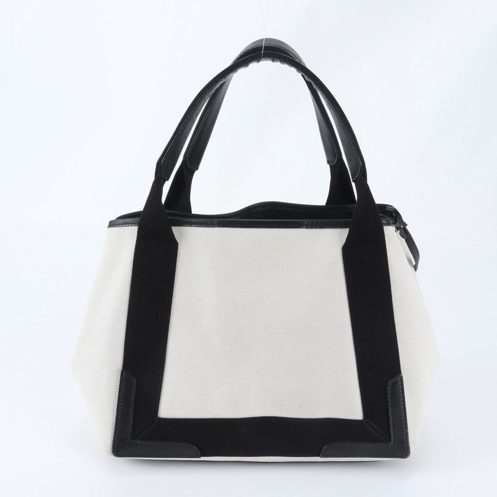 美品 バレンシアガ ネイビー カバス 339933 レザー キャンバス トート