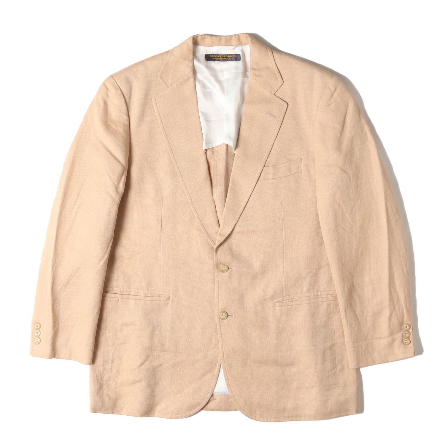 BROOKS BROTHERS ブルックスブラザーズ ジャケット ペールオレンジ サイズ:A6 | 80s コットンリネン 2B テーラード ジャケット | MADE IN JAPAN | アウター ブレザー 上着【メンズ】【中古】 BROOKS BROTHERS ブルックスブラザーズ ジャケット ペールオレンジ