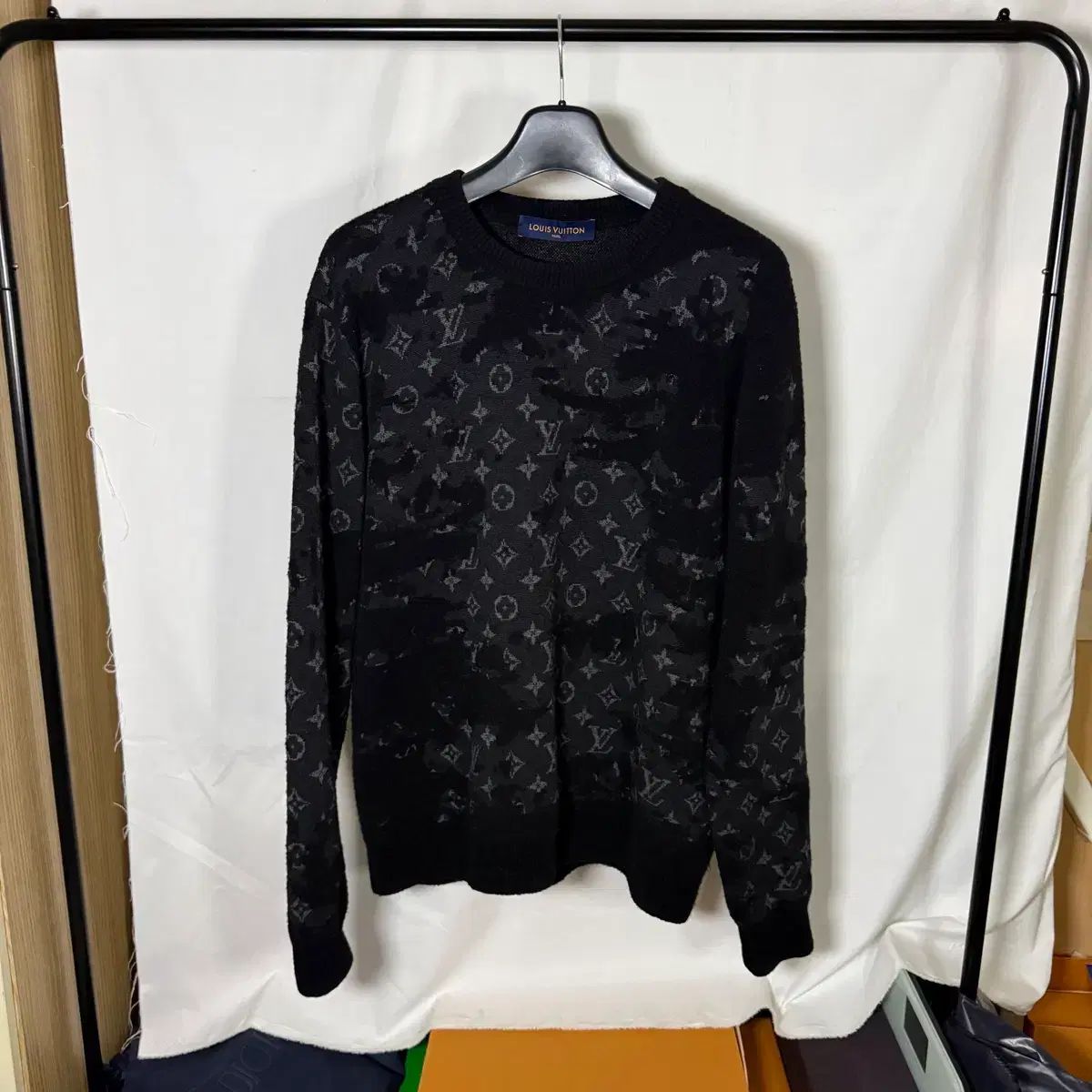 XL / 廃盤 Louis Vuitton ルイヴィトン モノグラム ディストレスド ニット スウェット