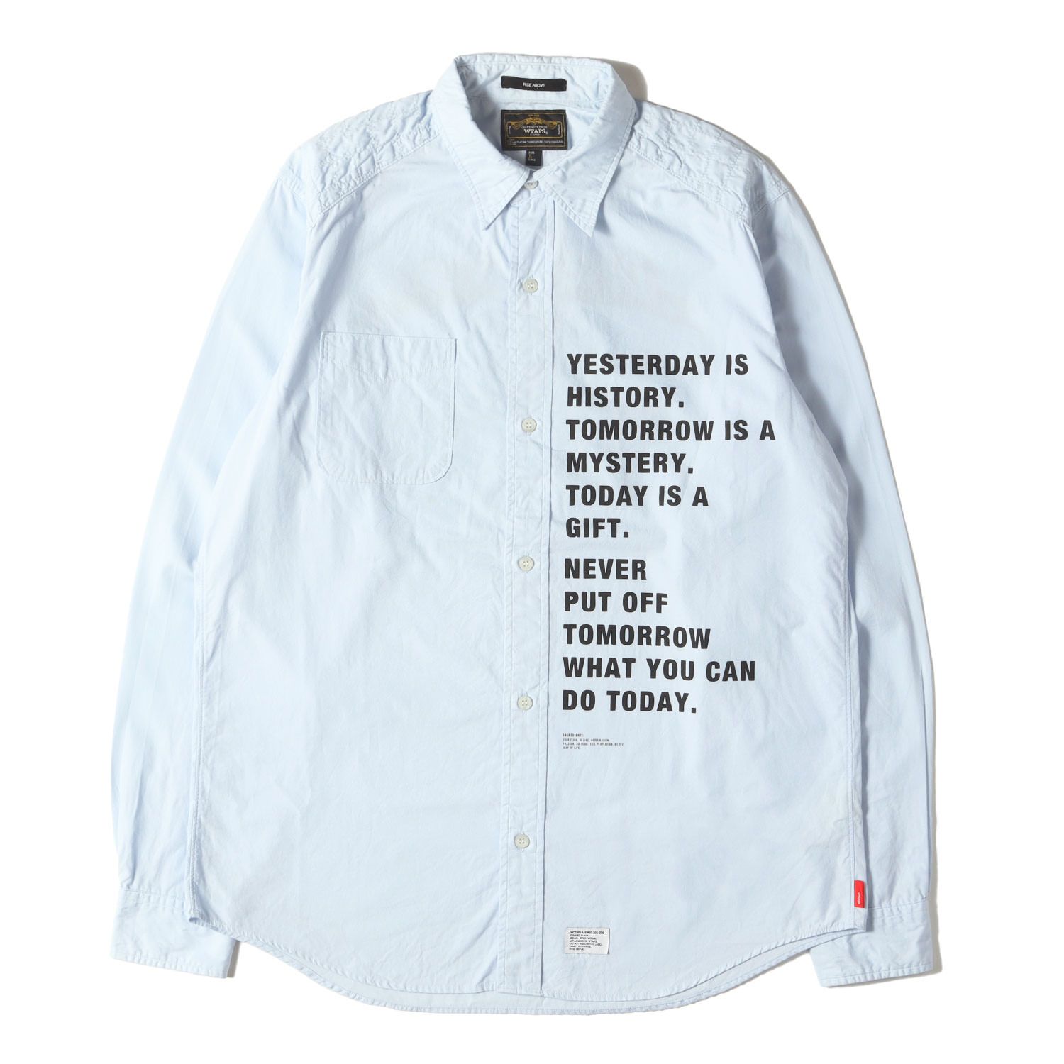 WTAPS ダブルタップス 59241 00s DESERT STORMロゴ コットン シャツ(FURRIES L/S) ブルーL 7,408円