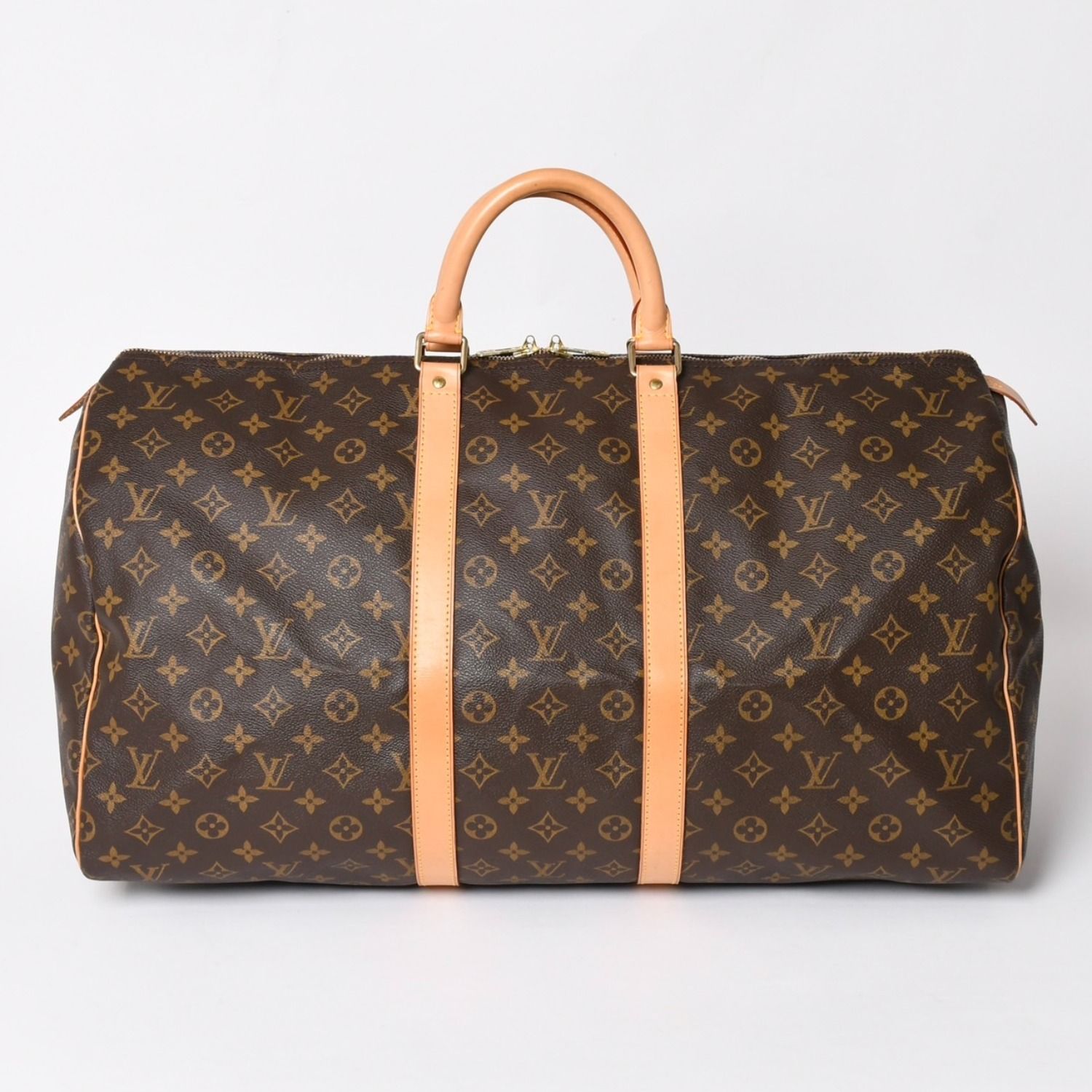 極美品 LOUIS VUITTON ルイヴィトン キーポル55 ボストンバッグ M41414 モノグラム ブラウン ゴールド金具 中古 4a003186