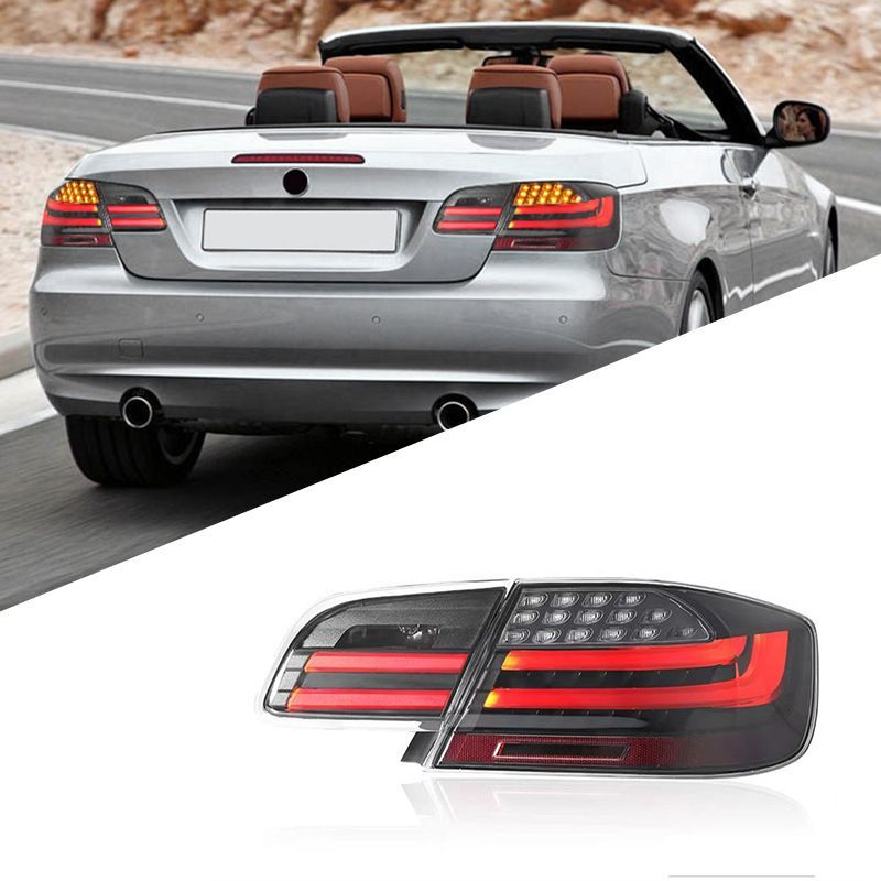 【送料無料】ビーエムダブリュー BMW 3シリーズ BMW 3 Series E93 2006-2013 コンバーチブル用 テールランプ 一対 LED デイライト 流れるウインカー レッド スモーク 外装 ドレスアップ 視認性向上 ABS 交換用 左右セット