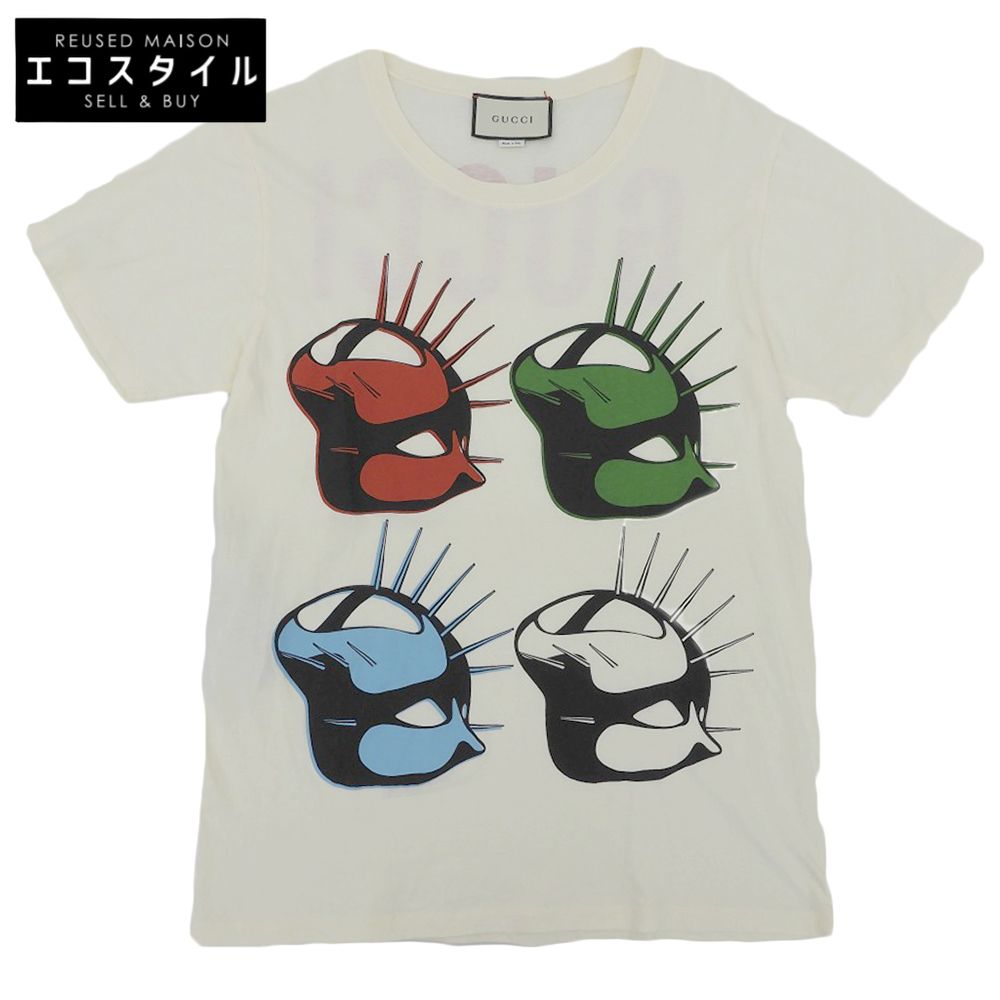 GUCCI　グッチ　プリント Tシャツ トップス レディース アイボリー S 492347-XJBU0　S
