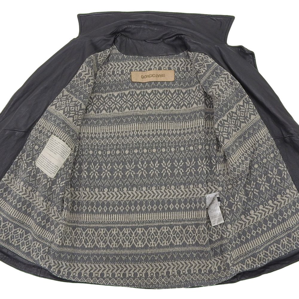 GIORGIOBRATO　ジョルジオブラット　ダブル ライダース レザー ジャケット レディース ブラック 40 GD23F13092　40