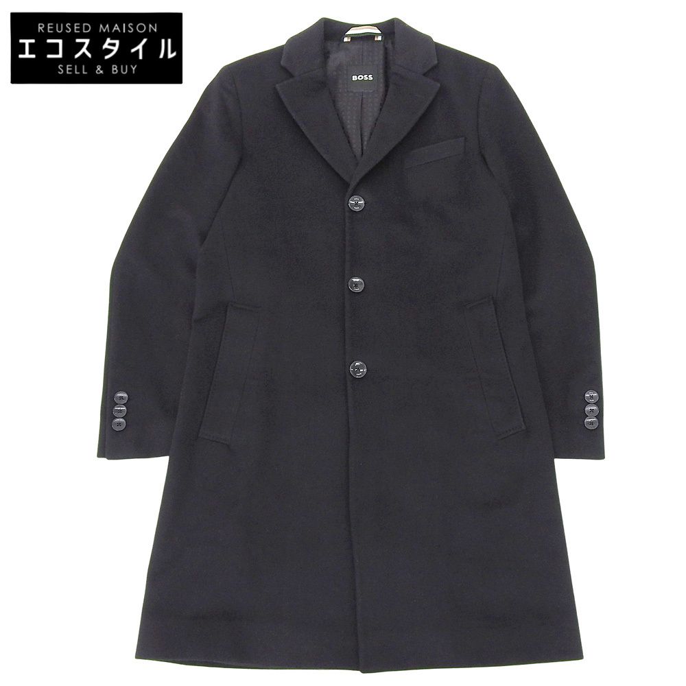 HUGO BOSS　ヒューゴボス　H-hyde-224 スタンドカラー コート アウター メンズ ブラック 46 25AW　46