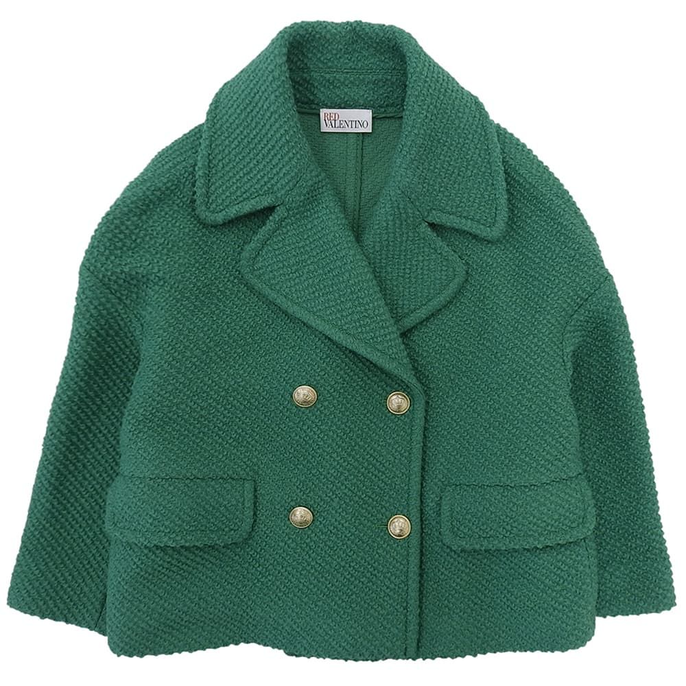 RED VALENTINO レッドヴァレンチノ 美品 ドロップショルダー 金釦 ショートコート レディース グリーン 38 2R3CJB706PF 38 RED VALENTINO レッドヴァレンチノ 美品 ドロップショルダー 金釦 ショートコート レディース グリーン 38 2R3CJB706PF 38