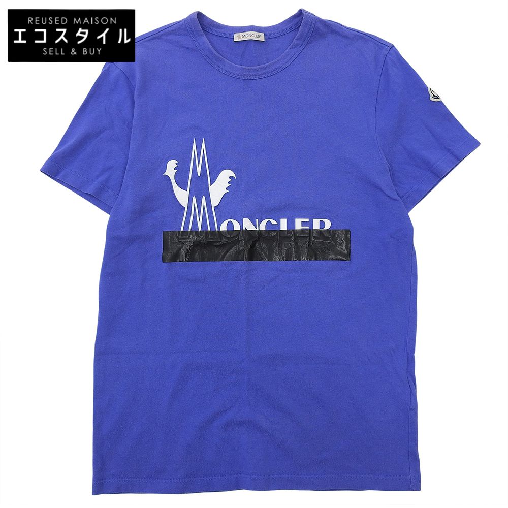 MONCLER モンクレール ロゴパッチ 半袖 Tシャツ トップス メンズ ブルー S S