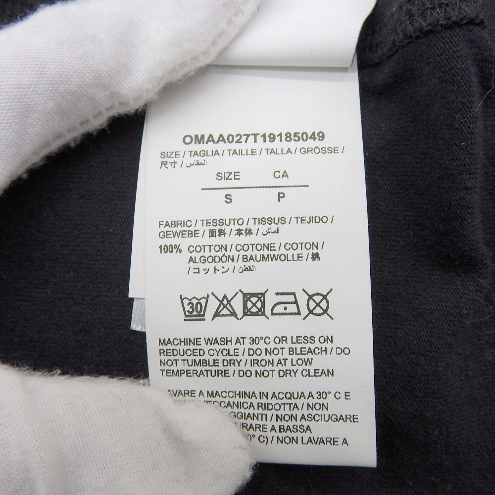 OFF-WHITE　オフホワイト　コットン 半袖シャツ トップス メンズ ブラック S　S