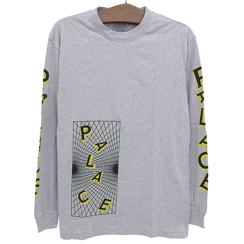 PALACE パレス 美品 グリドル ロングスリーブ Tシャツ トップス メンズ グレー M M PALACE パレス 美品 グリドル ロングスリーブ Tシャツ トップス メンズ グレー M M