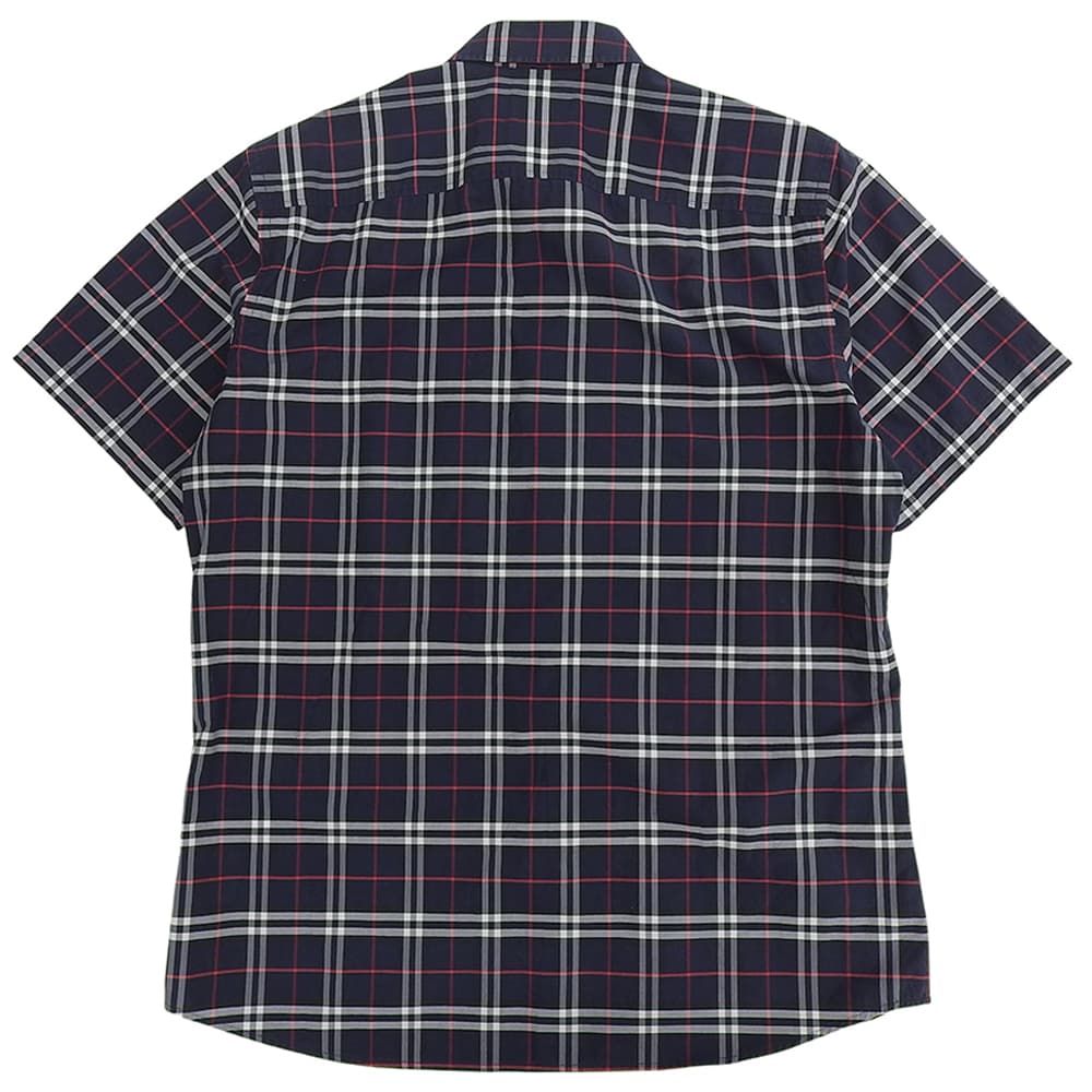 BURBERRY バーバリー ストレッチコットン チェック 半袖シャツ トップス メンズ ネイビー L 8020964 L BURBERRY バーバリー ストレッチコットン チェック 半袖シャツ トップス メンズ ネイビー L 8020964 L
