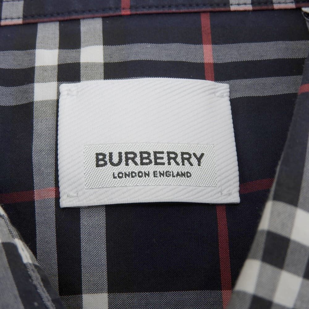 BURBERRY バーバリー ストレッチコットン チェック 半袖シャツ トップス メンズ ネイビー L 8020964 L BURBERRY バーバリー ストレッチコットン チェック 半袖シャツ トップス メンズ ネイビー L 8020964 L