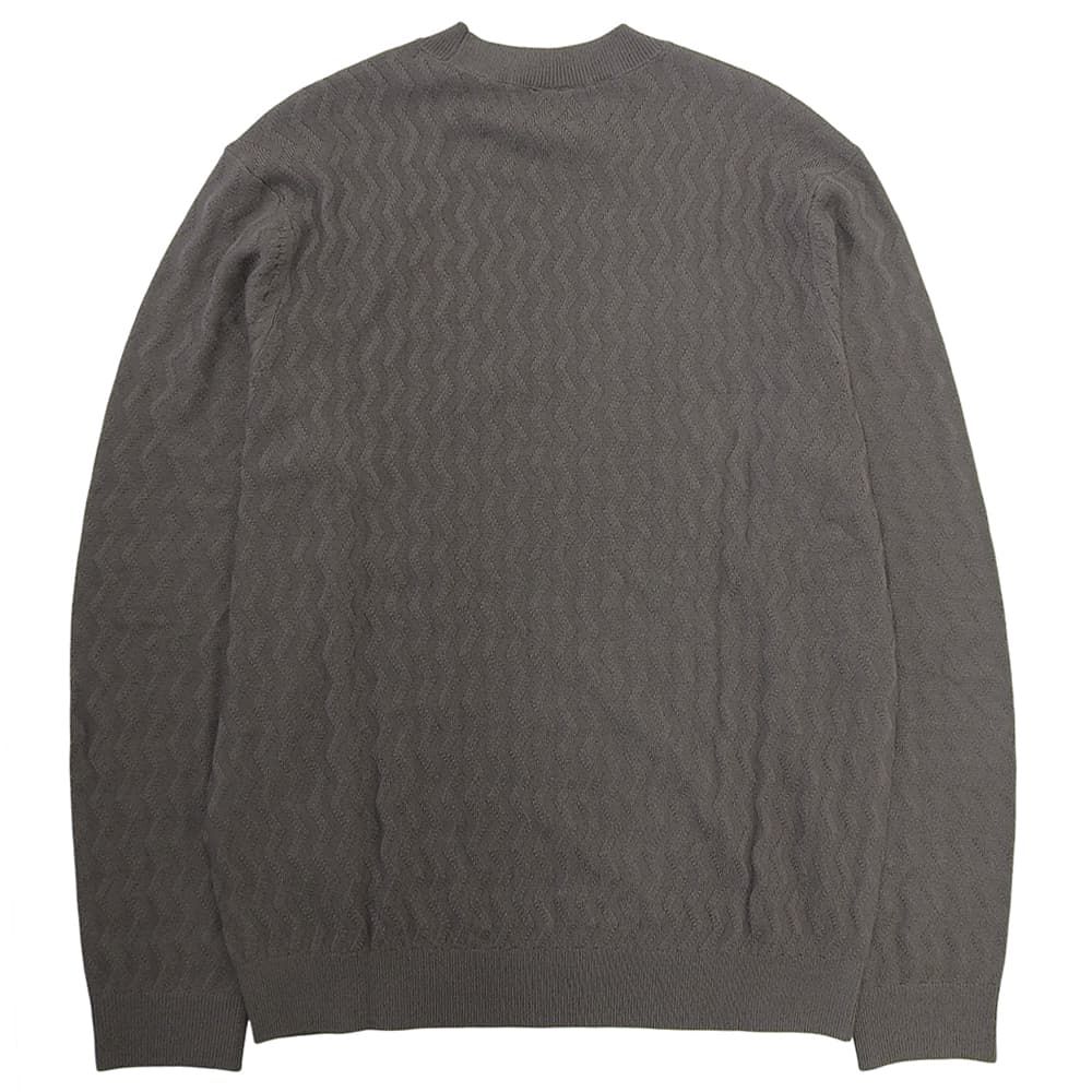 ARMANI EXCHANGE　アルマーニエクスチェンジ　未使用 エンボス編み クルーネック セーター トップス グレー S XM001560 AF11982 24年製　S