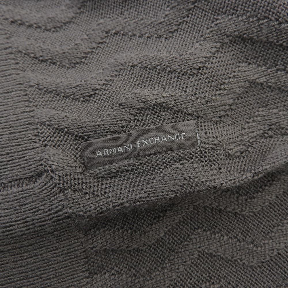 ARMANI EXCHANGE　アルマーニエクスチェンジ　未使用 エンボス編み クルーネック セーター トップス グレー S XM001560 AF11982 24年製　S