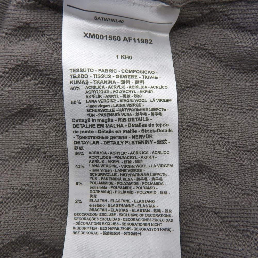 ARMANI EXCHANGE　アルマーニエクスチェンジ　未使用 エンボス編み クルーネック セーター トップス グレー S XM001560 AF11982 24年製　S