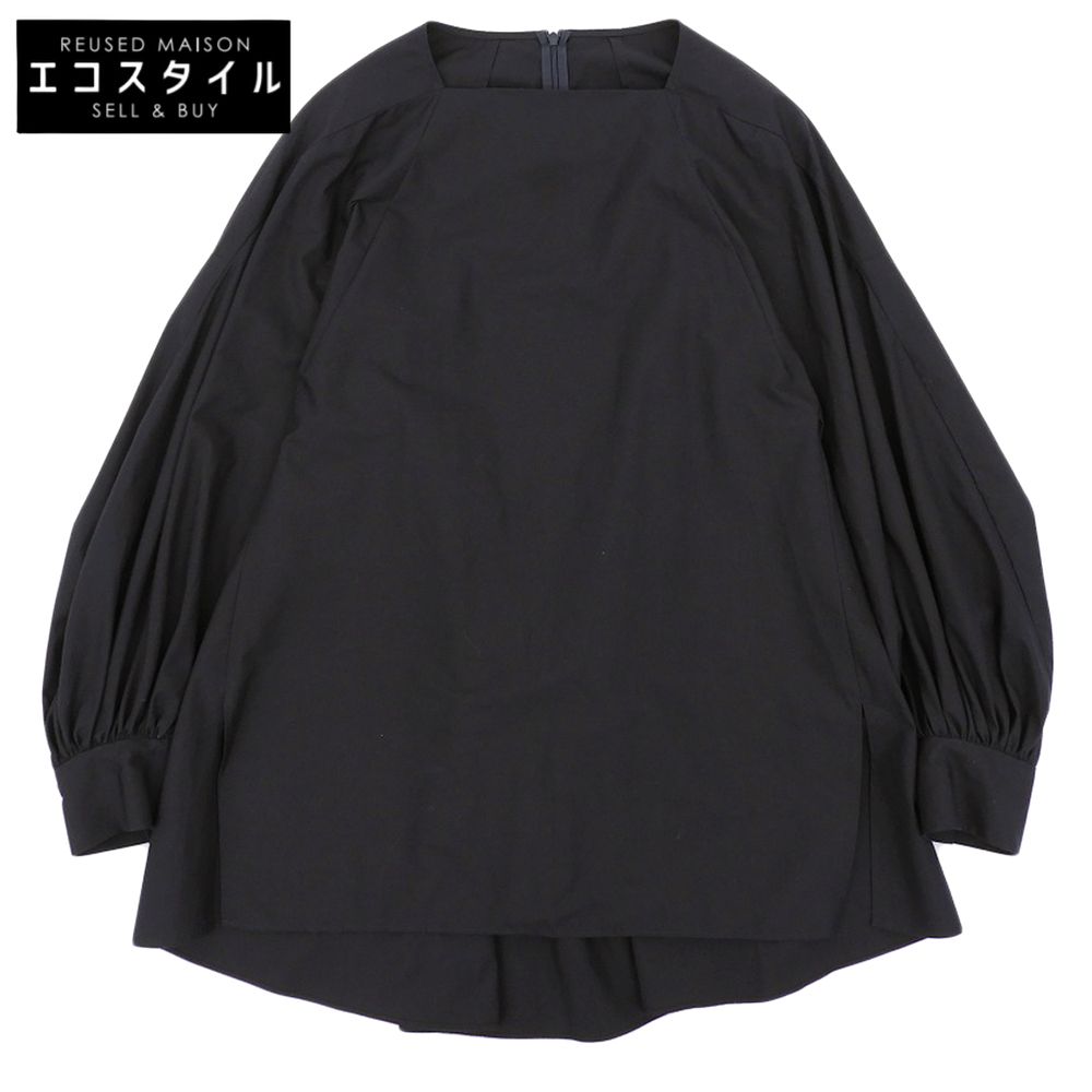 VERMEIL par iena　ヴェルメイユ パー イエナ　美品 コットン シルク パフスリーブ チュニック トップス レディース ネイビー　―