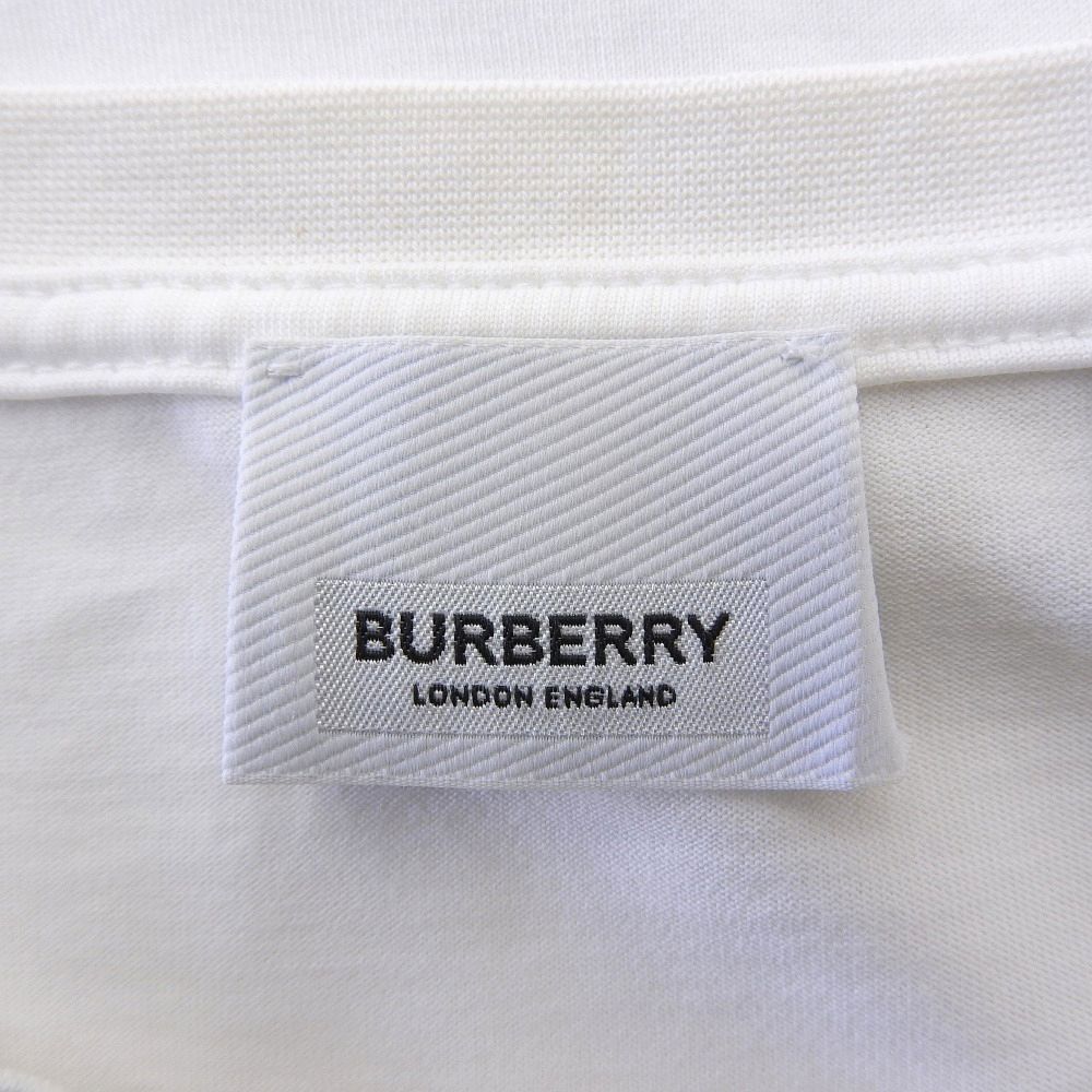 BURBERRY バーバリー 美品 コットン エンブレムロゴ刺繍 ショートスリーブ カットソー トップス メンズ ホワイト M 8014021 M BURBERRY バーバリー 美品 コットン エンブレムロゴ刺繍 ショートスリーブ カットソー トップス メンズ ホワイト M 8014021 M