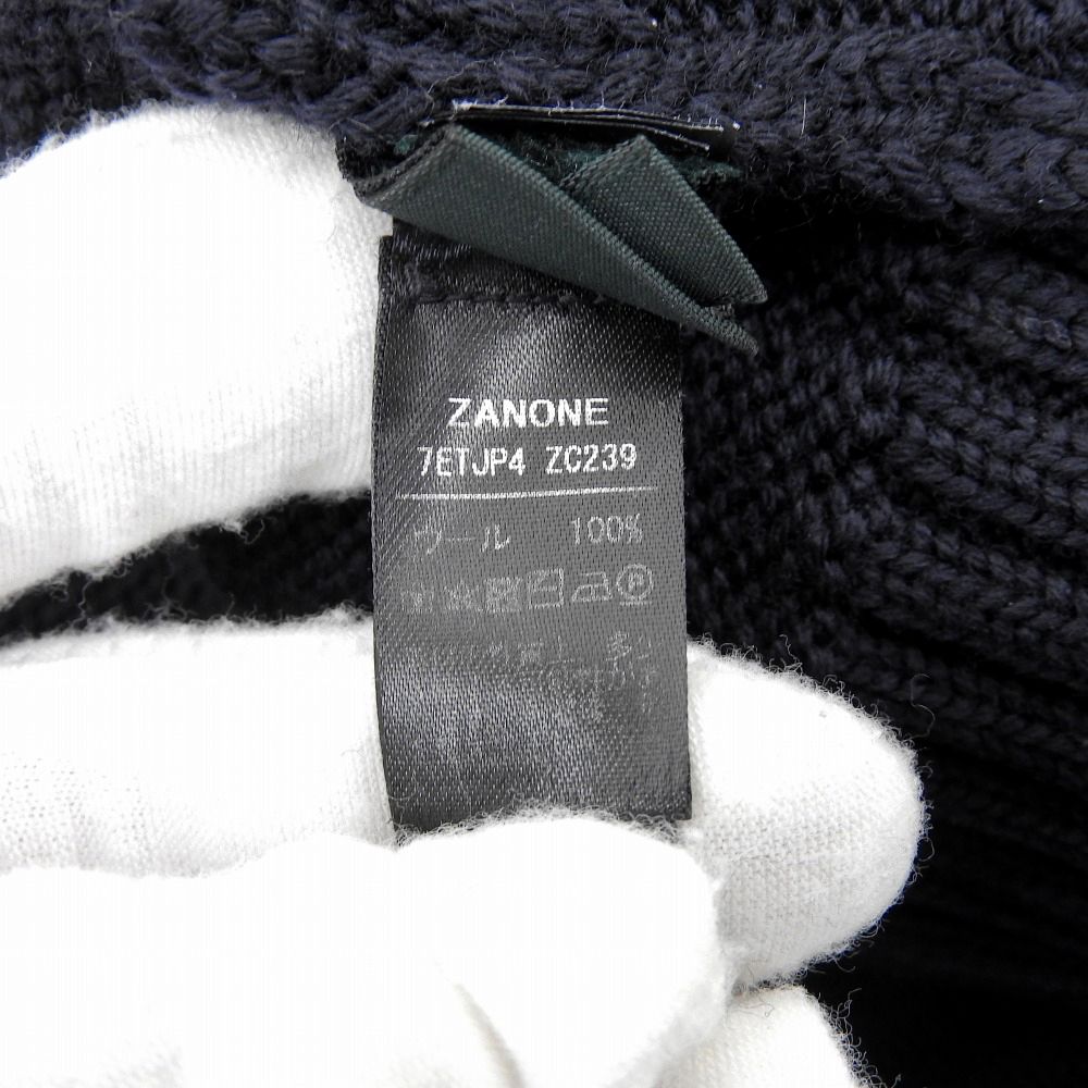ZANONE ザノーネ ウール100 タートルネックニット トップス メンズ ダークネイビー 44 44 ZANONE ザノーネ ウール100 タートルネックニット トップス メンズ ダークネイビー 44 44