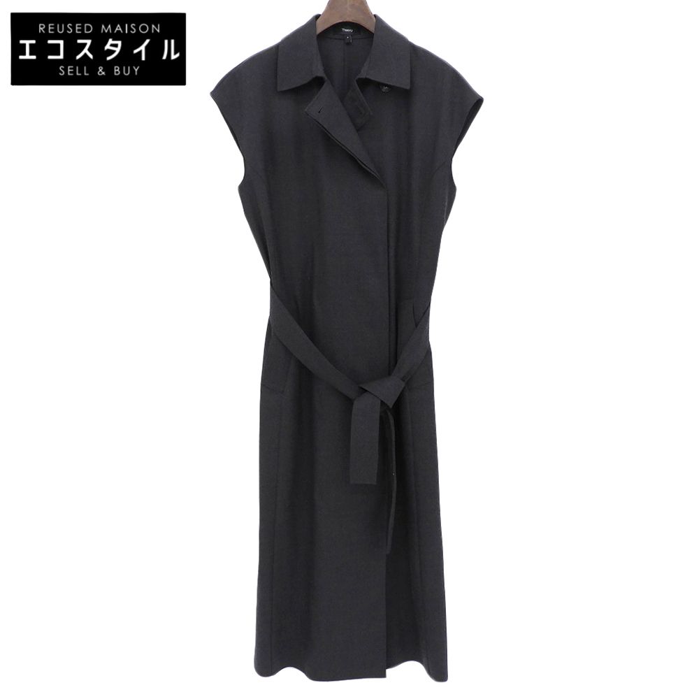 Theory　セオリー　Wool Pl Flannel Belted Dress ワンピース レディース グレー P 01-5305204 25AW　P