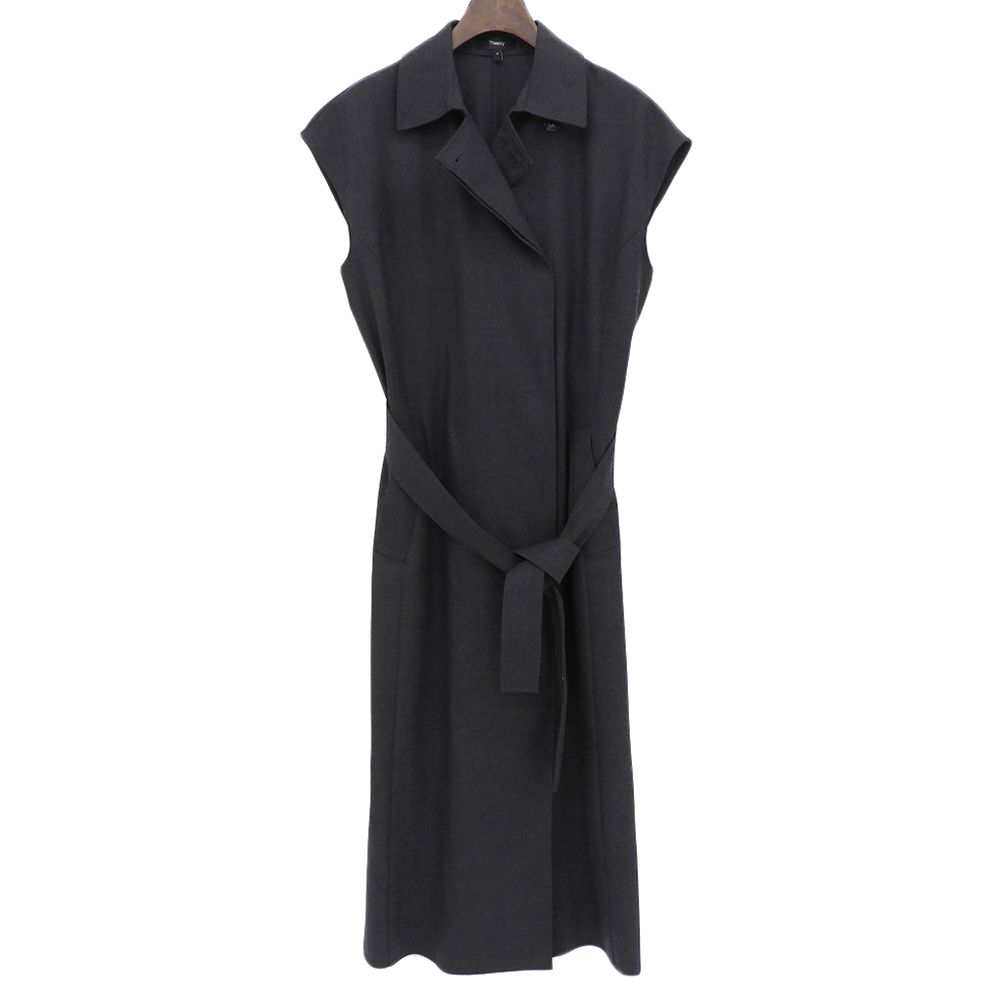 Theory　セオリー　Wool Pl Flannel Belted Dress ワンピース レディース グレー P 01-5305204 25AW　P