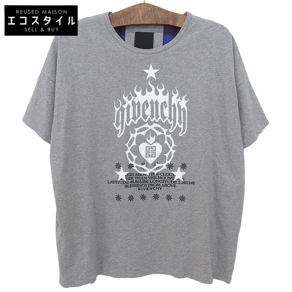 GIVENCHY　ジバンシィ　ヴィンテージ ショートスリーブ Tシャツ トップス メンズ グレー L BM71KN3YHU　L
