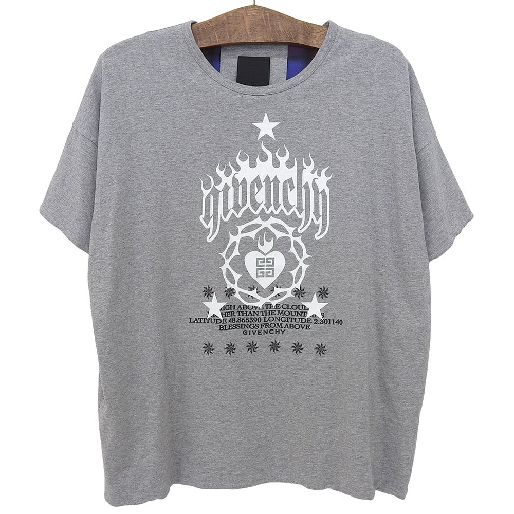 GIVENCHY　ジバンシィ　ヴィンテージ ショートスリーブ Tシャツ トップス メンズ グレー L BM71KN3YHU　L