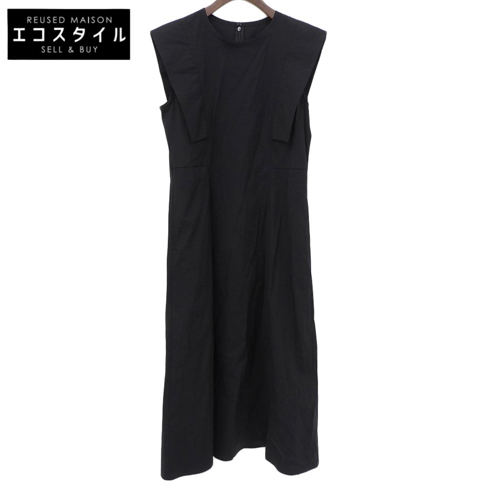 PLST　プラステ　美品 ハイストレッチ ナイロン フレア ワンピース レディース ブラック M 12-4205006　M