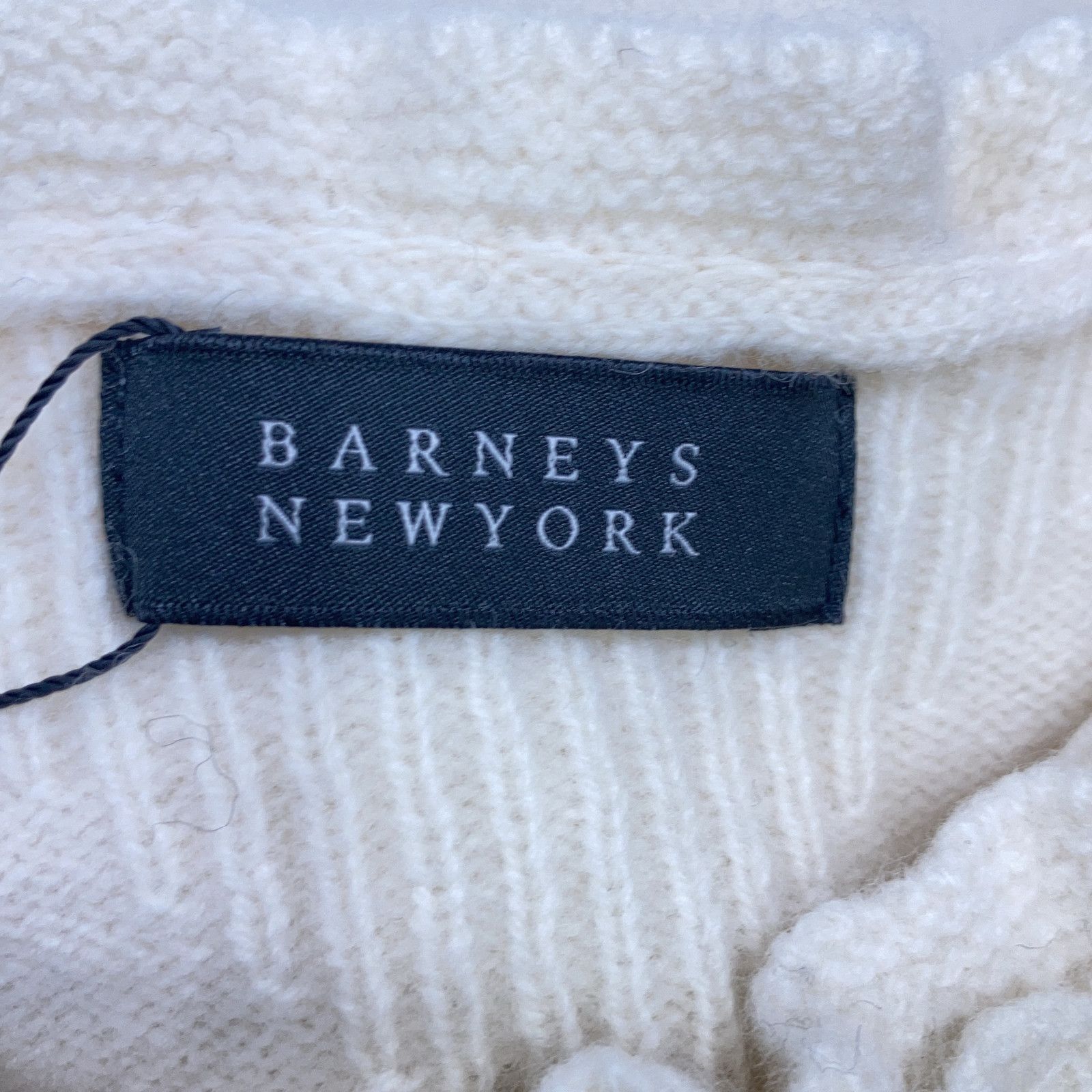 BARNEYS NEWYORK バーニーズニューヨーク アイボリー フリル襟 ウール ニット ワンピース F BARNEYS NEWYORK バーニーズニューヨーク アイボリー フリル襟 ウール ニット ワンピース F