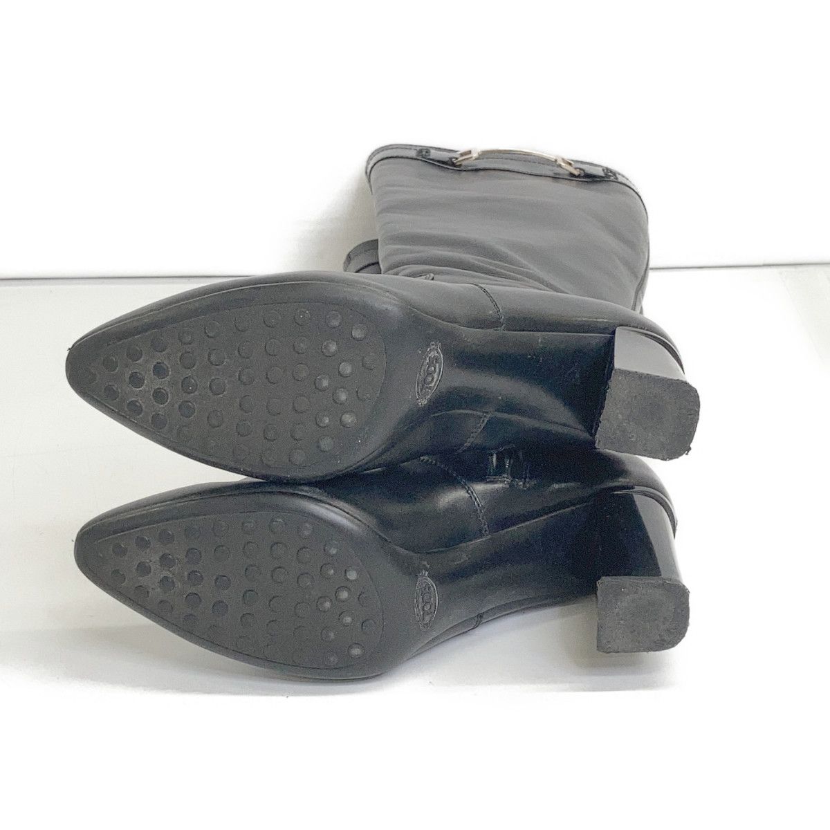 TOD'S　トッズ　ホースビット金具 レザーロングブーツ　38 1/2A