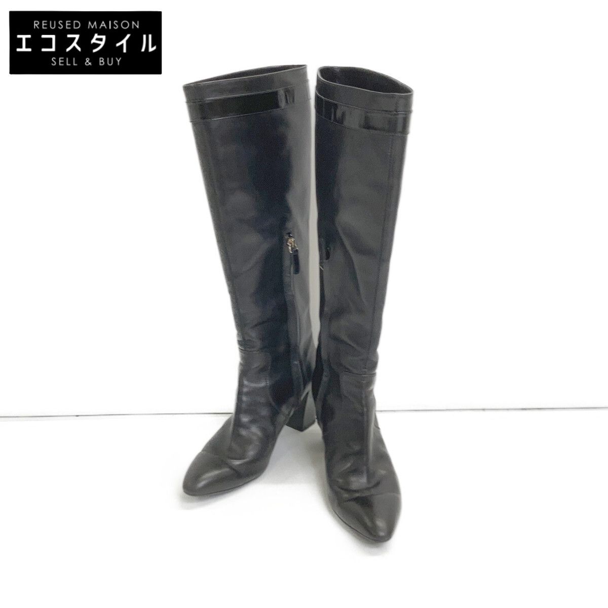 TOD'S　トッズ　ホースビット金具 レザーロングブーツ　38 1/2A