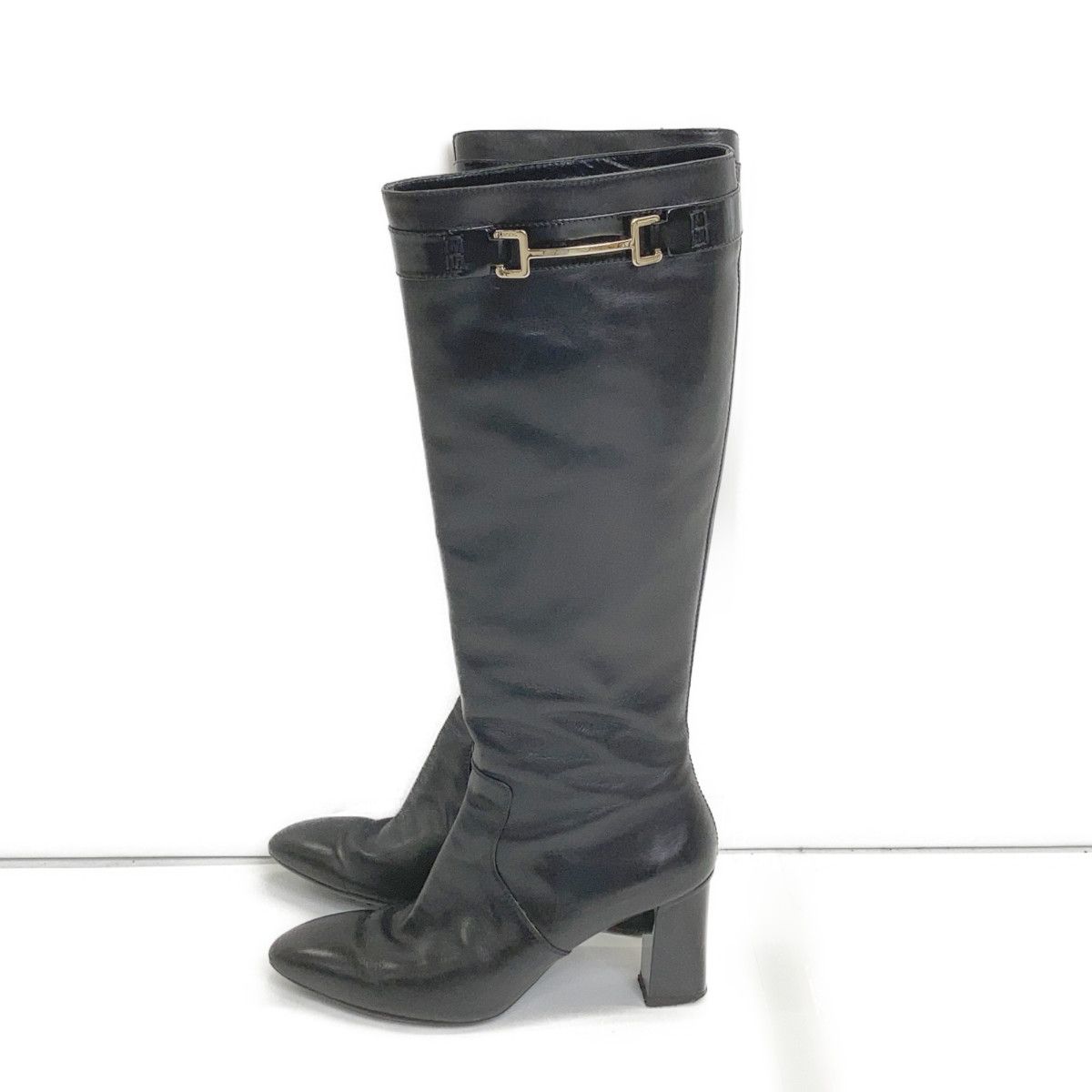 TOD'S　トッズ　ホースビット金具 レザーロングブーツ　38 1/2A