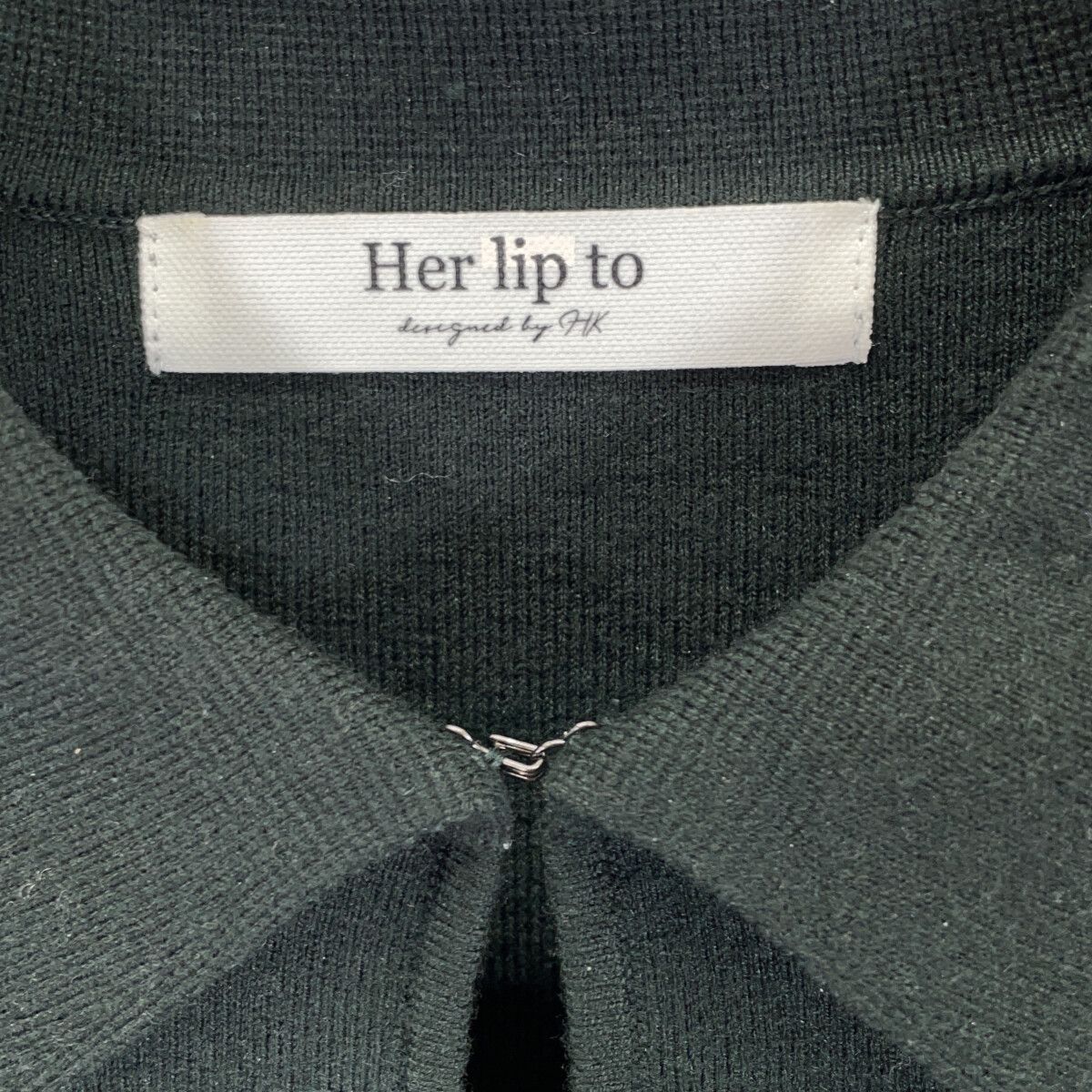Her lip to　ハーリップトゥ　1254205139 Serene Collared Knit Dress サイドスリット ニット　M