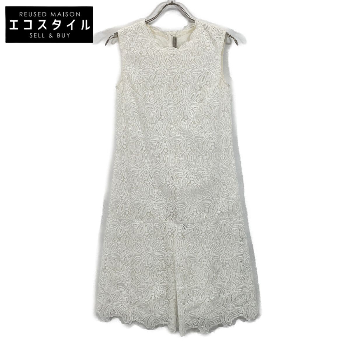 ERMANNO SCERVINO エルマノシェルビーノ D322Q419YEE ホワイト レース ワンピース 40