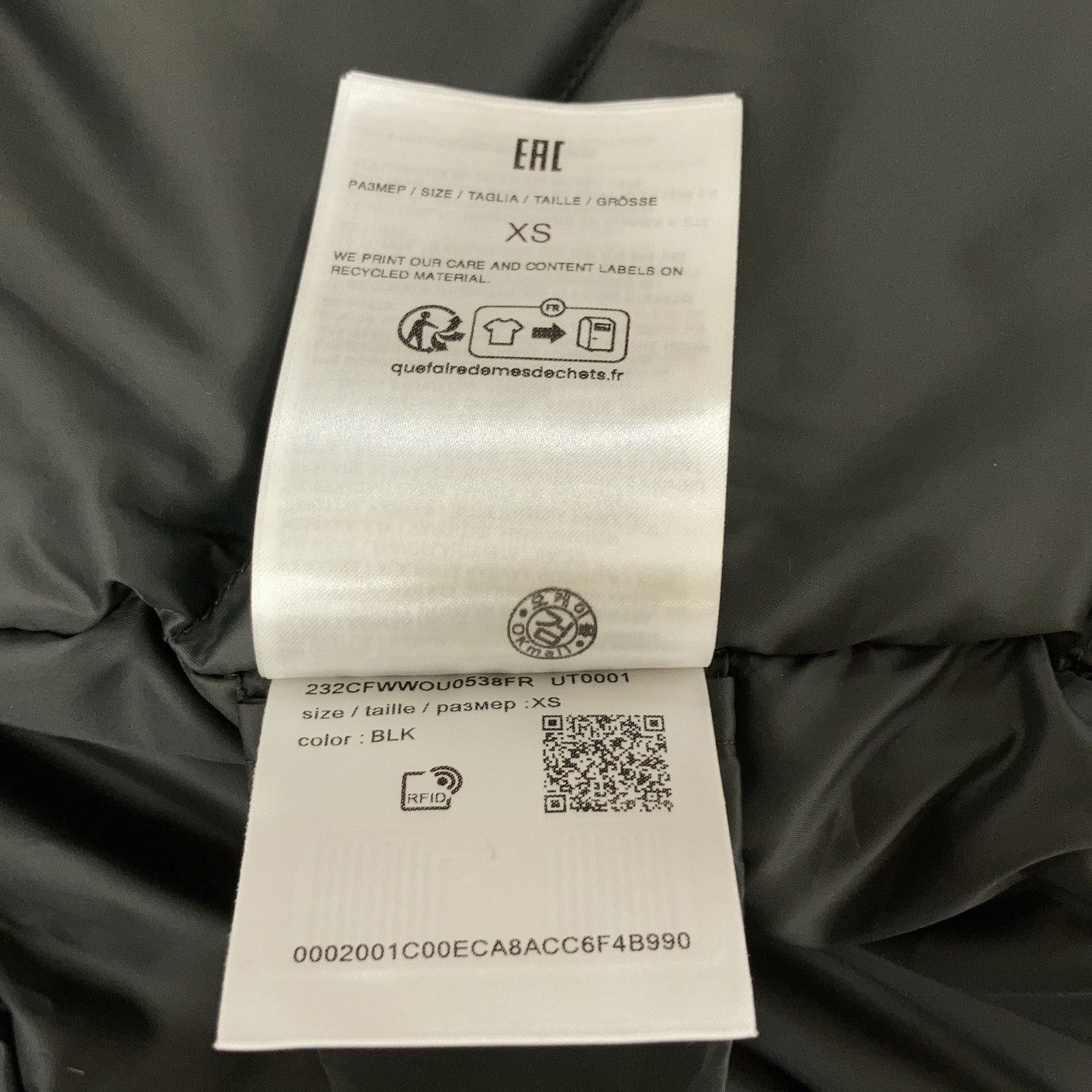 WOOLRICH　ウールリッチ　CFWWOU0538FRUT0001 ブラック ファーフード ダウンジャケット　XS