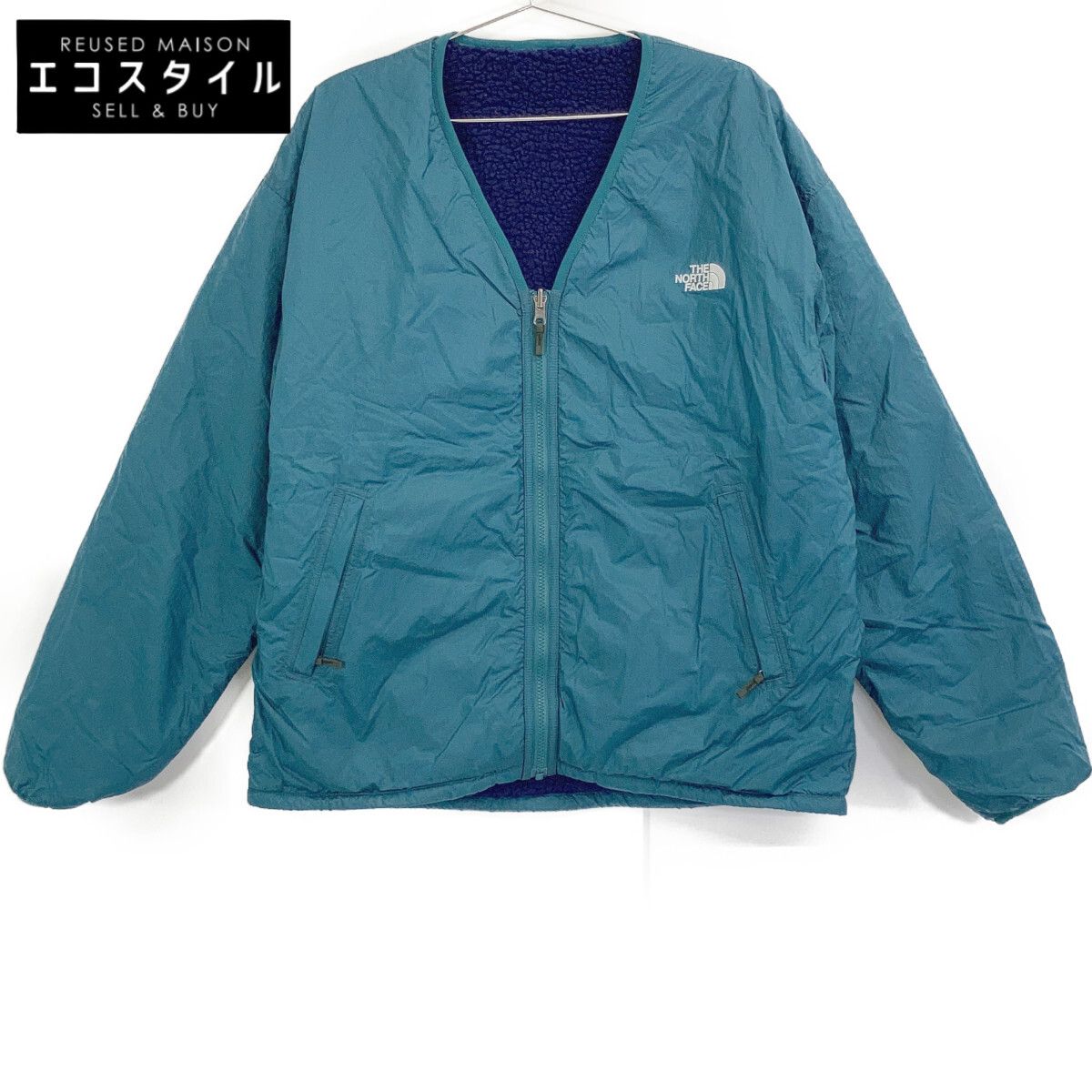 THE NORTH FACE ノースフェイス ターコイズ/パープル Reversible Extreme Pile Cardigan L