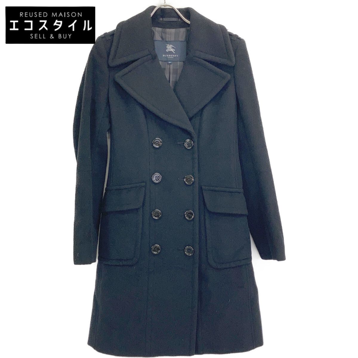 BURBERRY　バーバリー　ブラック FN050-941-09 アンゴラ×ウール ストームコート　40