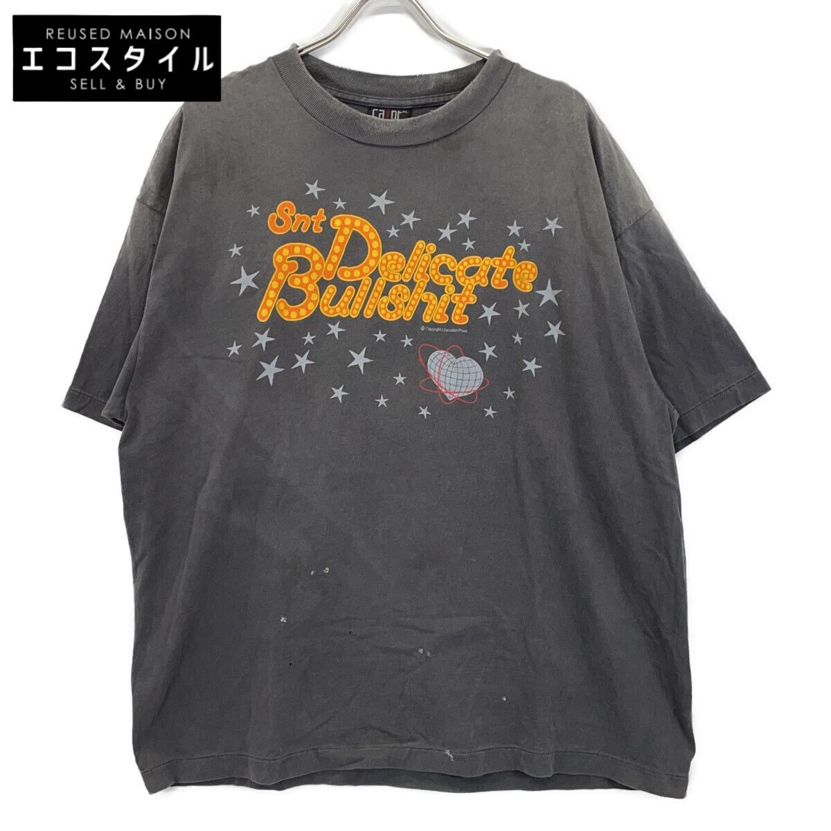SAINT MICHAEL セントマイケル グレー SM-HR3-0000-003 DELICATE BULLSHIT SS TEE Tシャツ XL