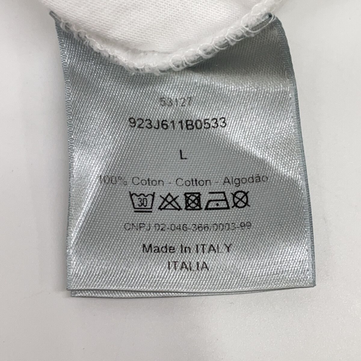 DIOR ディオール 923J611B0533 19SS ホワイト ビジターパッチTシャツ L DIOR ディオール 923J611B0533 19SS ホワイト ビジターパッチTシャツ L