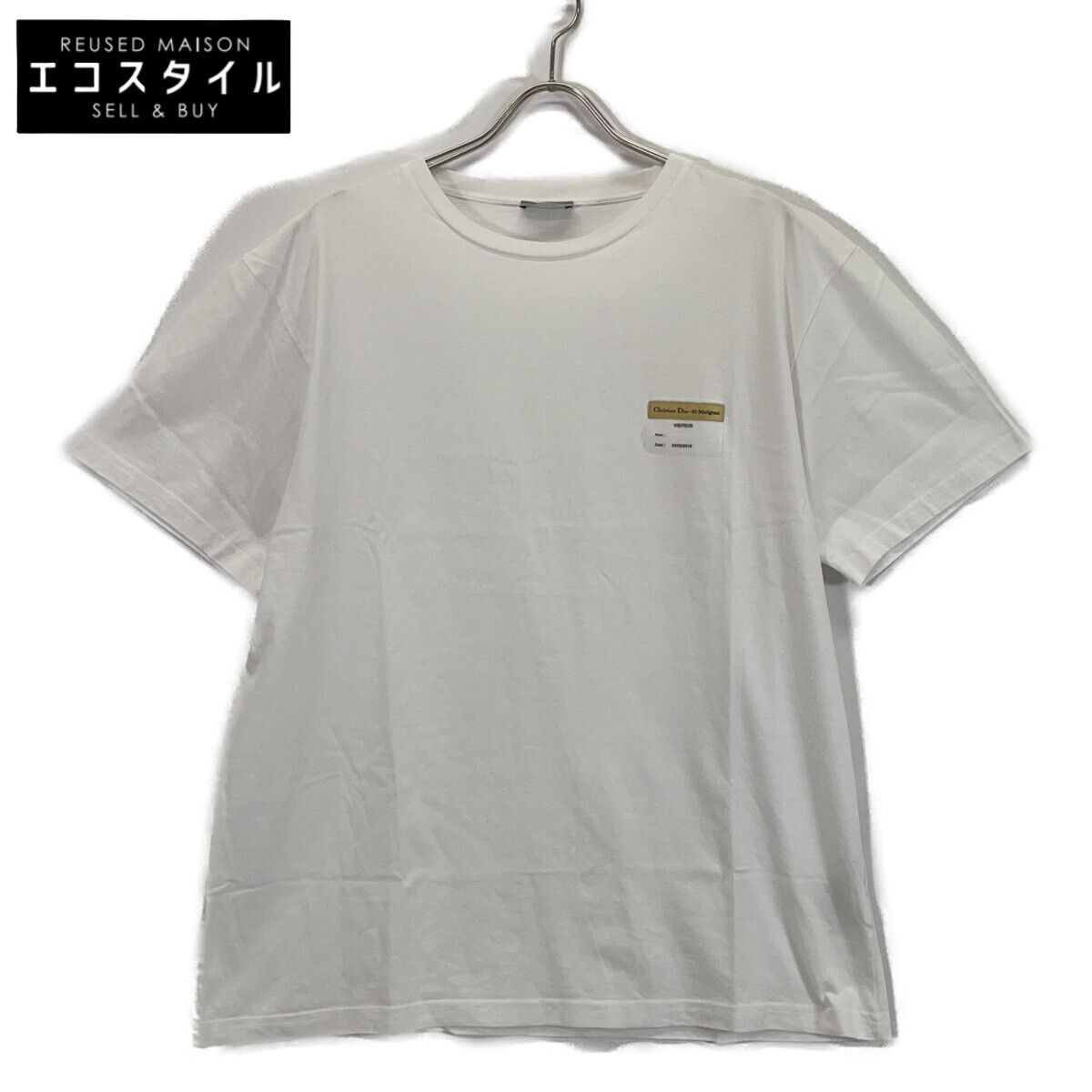DIOR ディオール 923J611B0533 19SS ホワイト ビジターパッチTシャツ L