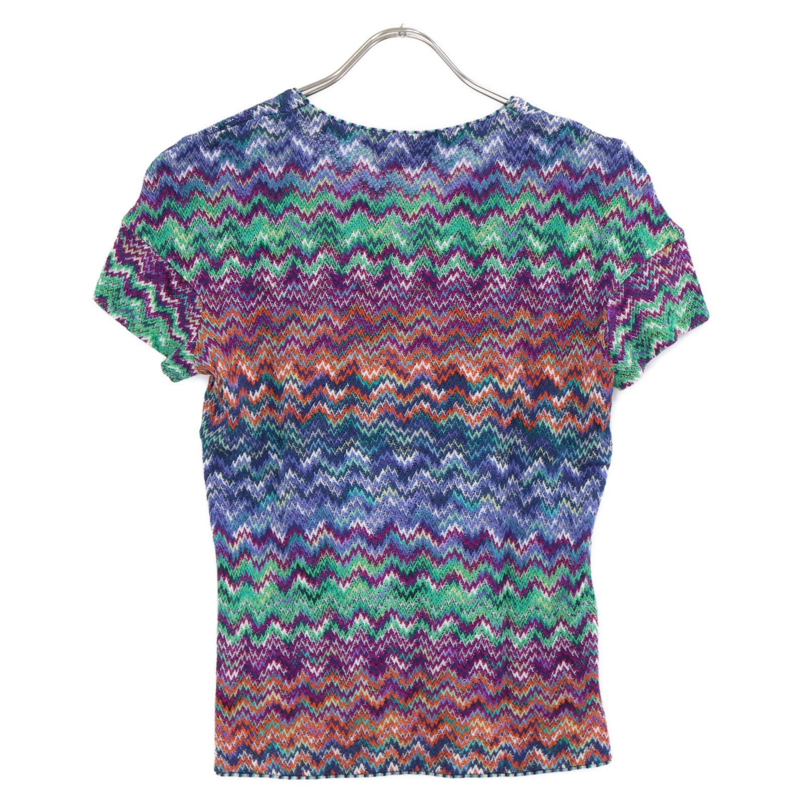 MISSONI ミッソーニ 総柄 半袖ニットセーター/ 42 MISSONI ミッソーニ 総柄 半袖ニットセーター/ 42