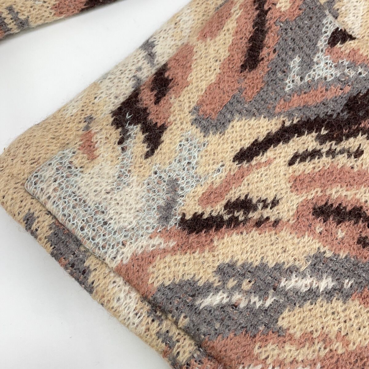 MISSONI　ミッソーニ　123615 ウール×モヘア ベージュ系 マルチカラー ニットジャケット　46