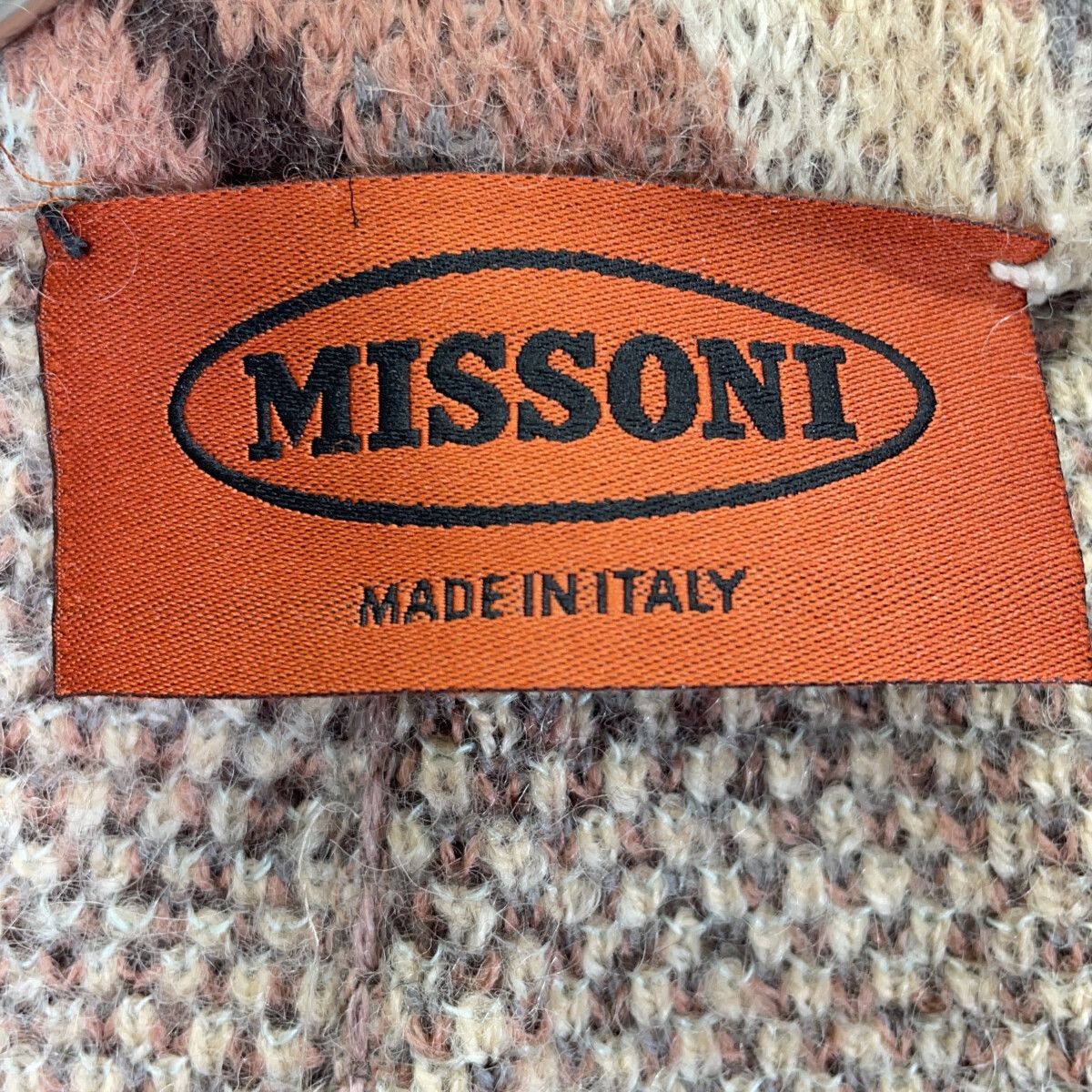 MISSONI　ミッソーニ　123615 ウール×モヘア ベージュ系 マルチカラー ニットジャケット　46