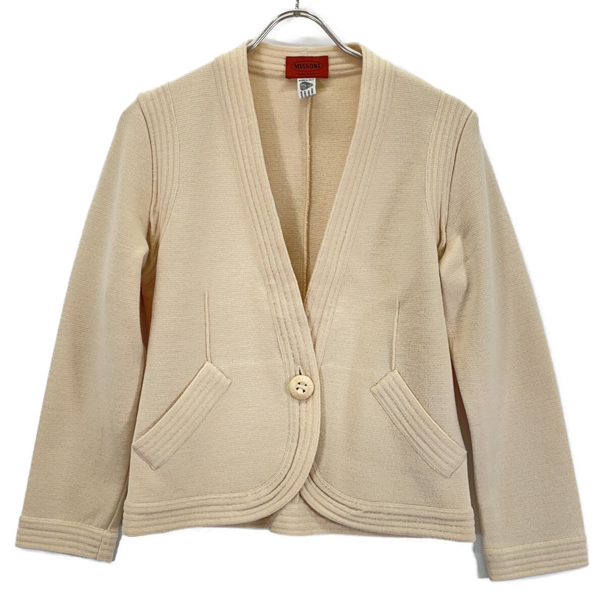 MISSONI　ミッソーニ　ベージュ ウール 1B ジャケット　42
