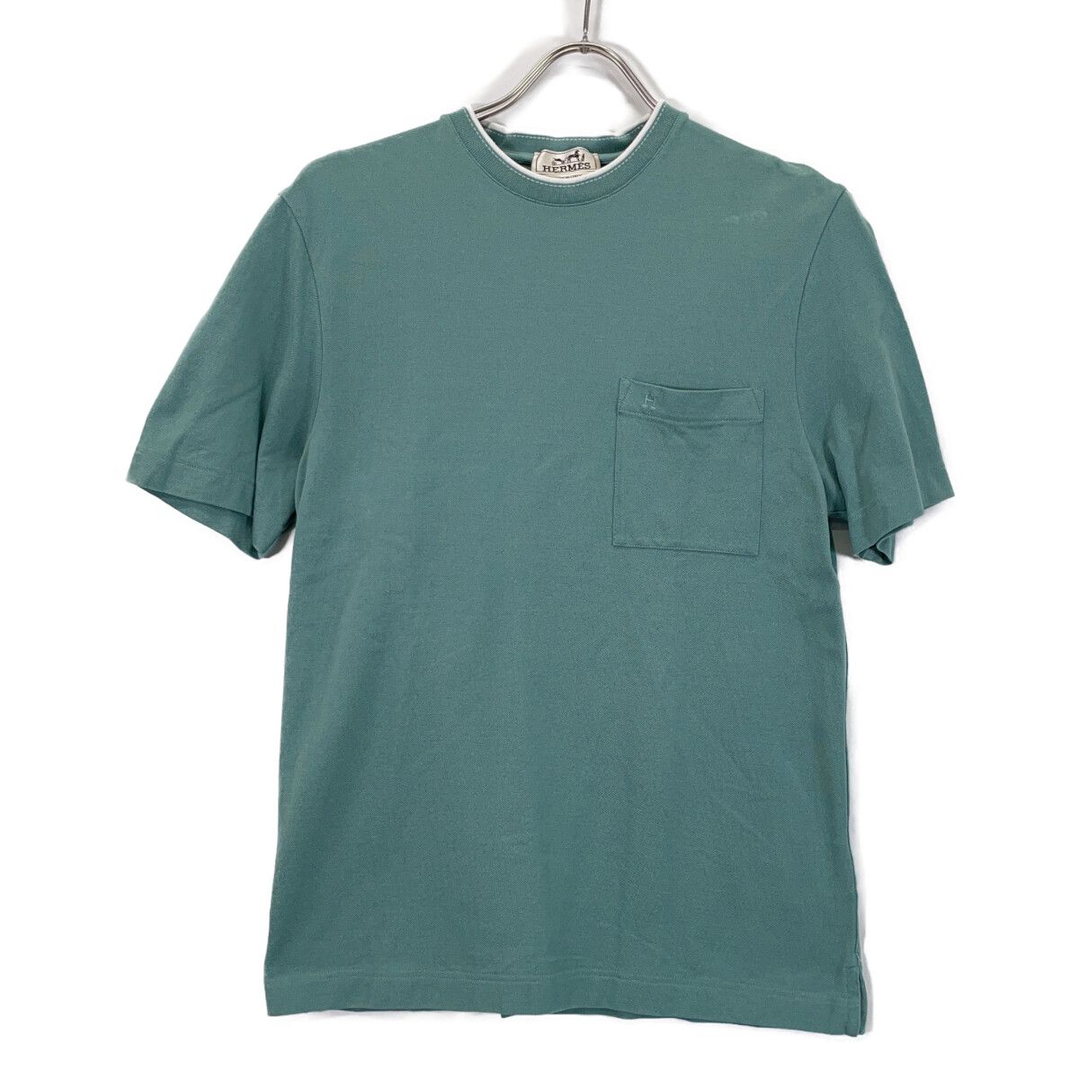 HERMES エルメス ライトブルー H刺繍 半袖Tシャツ XS HERMES エルメス ライトブルー H刺繍 半袖Tシャツ XS