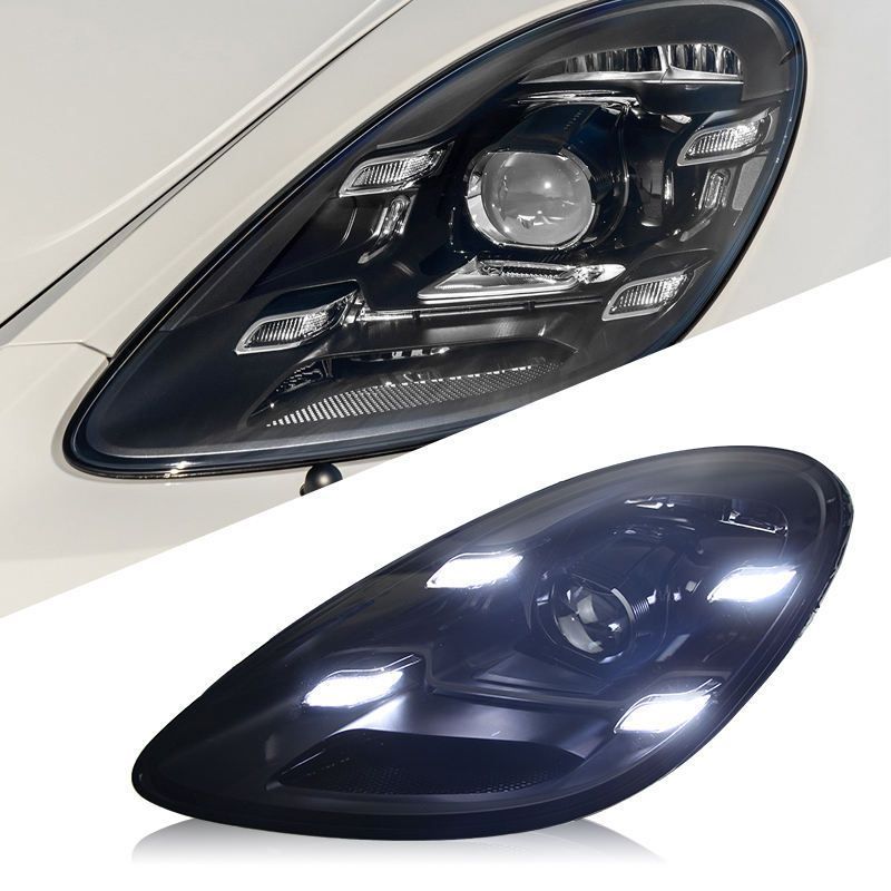 【送料無料】ポルシェ Porsche 718 ケイマン Cayman ボクスター Boxster 2016-2023 用 ヘッドライト 一対 LED マトリクス 白色 ABS フロントライト 外装 視認性向上 ドレスアップ 交換用 左右セット