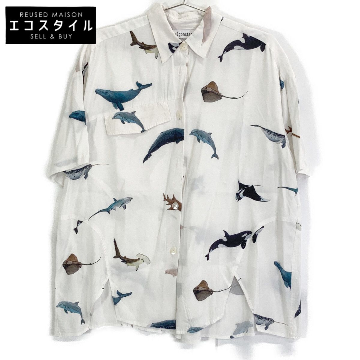 nagonstans　ナゴンスタンス　【24SS】470HS830-0920 BOXタック Painting of Sea creatures SH 半袖シャツ　MEDIUM