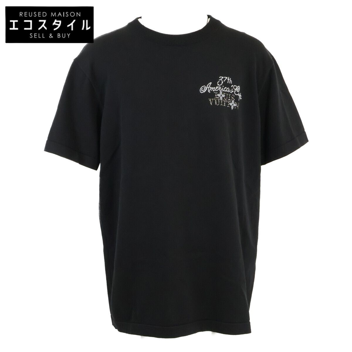 LOUIS VUITTON　ルイヴィトン　【新品同様/国内正規/24AW】RM242MH OY8 HRN57W Embellished Short-Sleeved Cotton Crewneck 37thアメリカズカップ 半袖ニットセーター/　XL