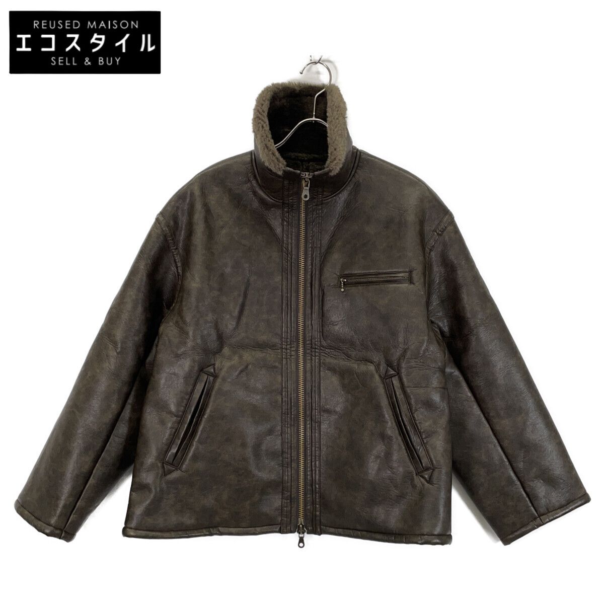 JOURNAL STANDARD　ジャーナルスタンダード　24年製 ブラウン フェイクレザーボアブルゾン　F