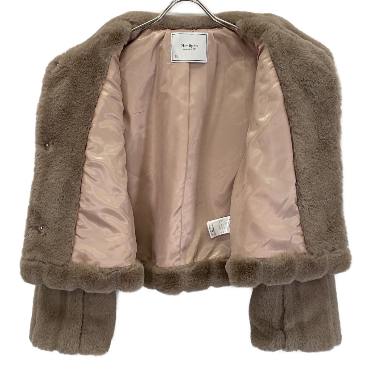 Her lip to　ハーリップトゥ　1254307109 ブラウン french taupe Winter Love Faux Fur Coat　M