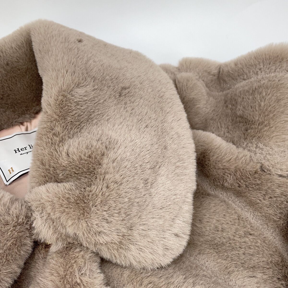 Her lip to　ハーリップトゥ　1254307109 ブラウン french taupe Winter Love Faux Fur Coat　M